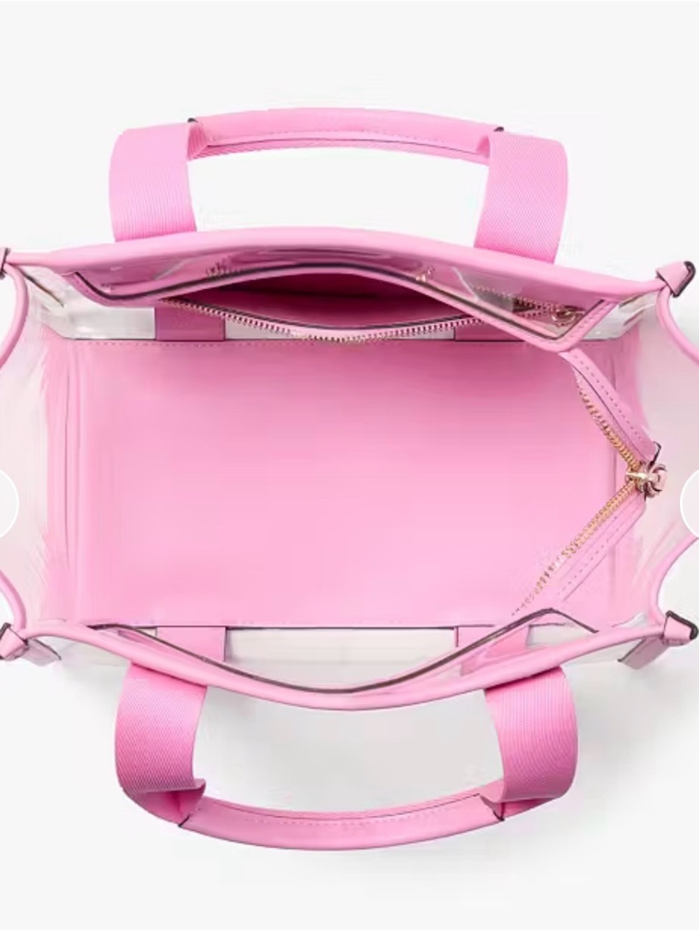 Kate Spade Pink Clear Tote Kip Small Tote with Matching Pink Pouch - NWT - Picture 4 of 5